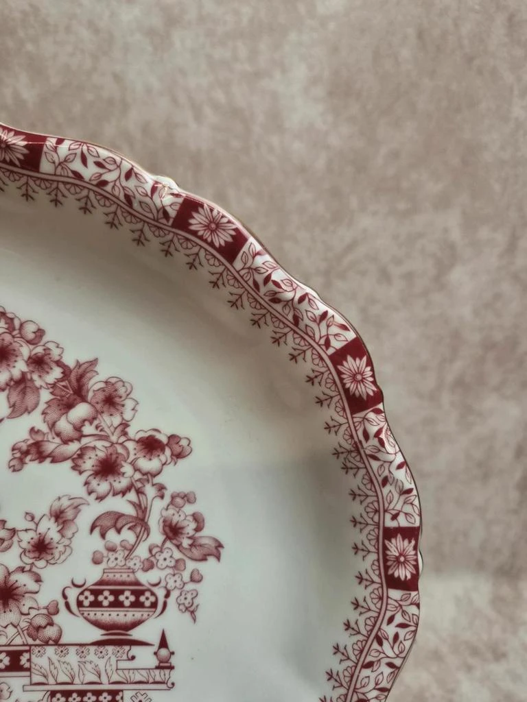 Gran plato ovalado Seltmann Weiden Bavaria Theresia rojo - Porcelana alemana vintage – photo 2